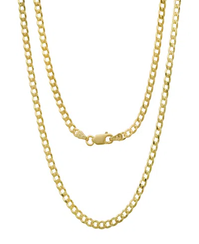 Steeltime Unisex 14k Gold Plated Cuban Superflat Necklace