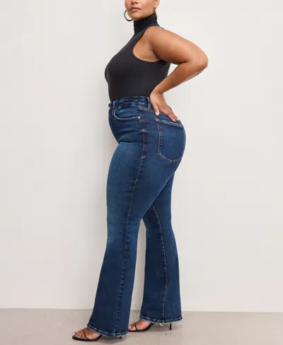 Good American Women's Soft Tech Good Classic Bootcut Jeans In Blue