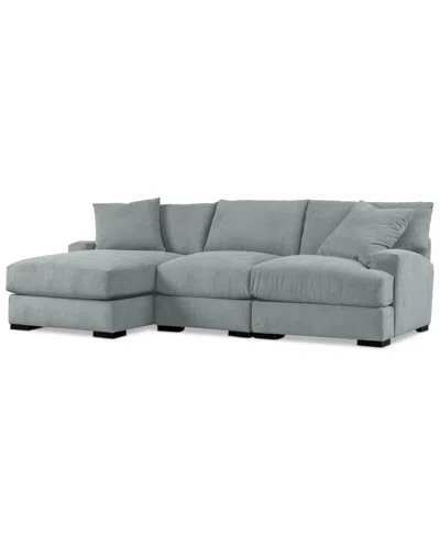 Macy's Rhyder 3-pc. Fabric Chaise Sectional, Exclusively At