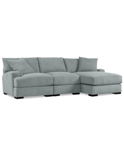 Macy's Rhyder 3-pc. Fabric Chaise Sectional, Exclusively At