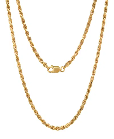 Steeltime Unisex 14k Gold Plated Rope Chain Necklace