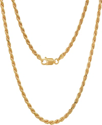 Steeltime Unisex 14k Gold Plated Rope Chain Necklace