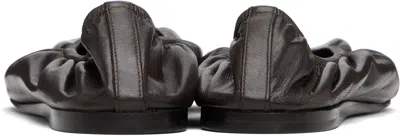 The Row Liisa Leather Ballet Flats In Brown