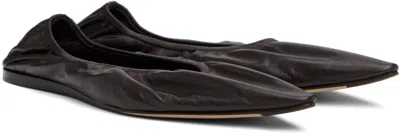 The Row Liisa Leather Ballet Flats In Brown