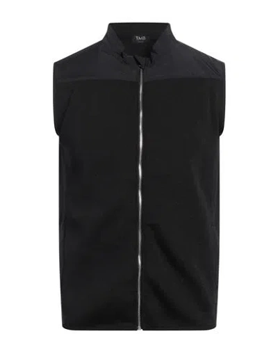 Tombolini Man Cardigan Midnight Blue Size M Cotton In Black