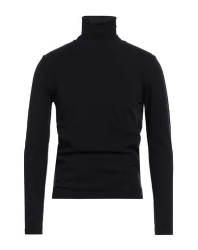 Jeordie's Man Turtleneck Midnight Blue Size 3xl Merino Wool, Polyester In Black