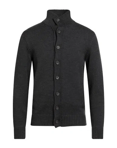 Heritage Man Cardigan Charcoal Size 40 Merino Wool
