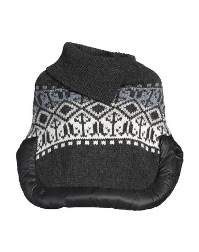 Moorer Woman Cape Charcoal Size 6 Alpaca Wool, Polyamide, Virgin Wool