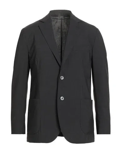 Tombolini Man Blazer Charcoal Size 44 Virgin Wool, Elastane