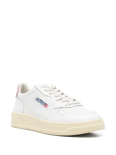 Autry White Logoed Leather Sneakers In White