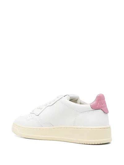 Autry White Logoed Leather Sneakers In White