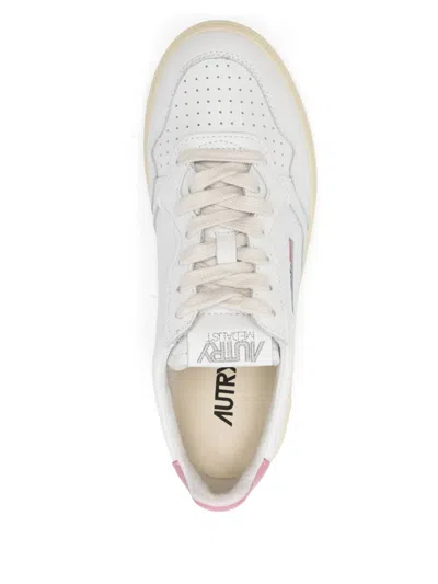 Autry White Logoed Leather Sneakers In White