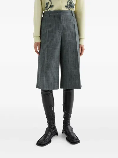 Jil Sander Flame Wool-blend Shorts In Gray