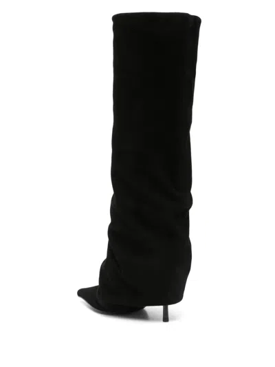 Le Silla 90mm Suede Knee Boots In Black