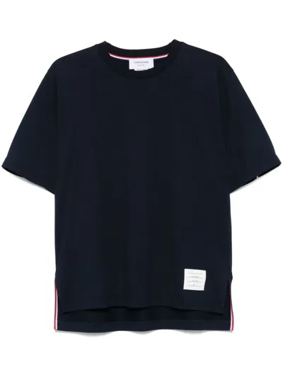 Thom Browne Oversized Cotton T-shirt In Blue