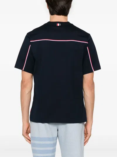 Thom Browne Oversized Cotton T-shirt In Blue