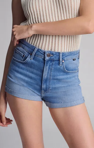 Mavi Vivia Cuffed Shorts In Light Flex Blue