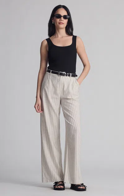 Mavi Woven Button Pants In Black Stripe