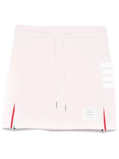 Thom Browne Cotton Mini Skirt Side Stripes In Pink