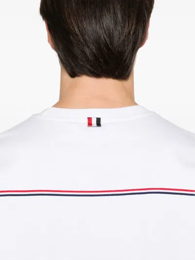 Thom Browne Oversized T-shirt With Rwb Knit Trim In White