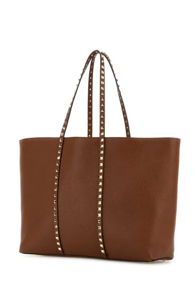 Valentino Garavani Brown Rockstud Tote Bag
