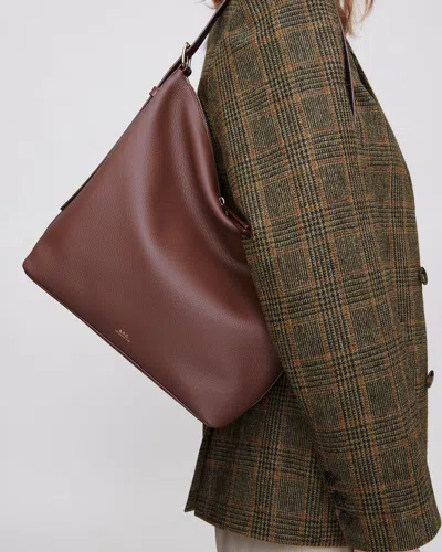 Apc Sac Vera Grain Leather Tote Bag In Brown
