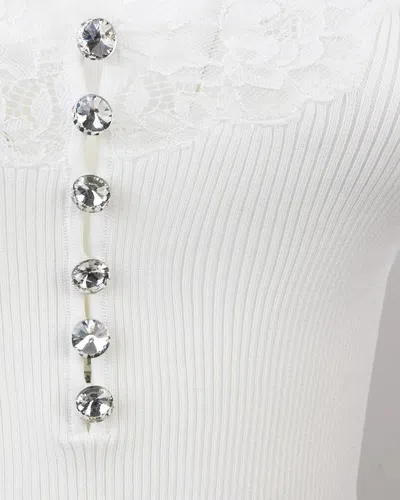 Self-portrait Self Portrait Women Lace Trim Knit Top In White