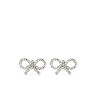 Self-portrait Micro Crystal Bow Earrings