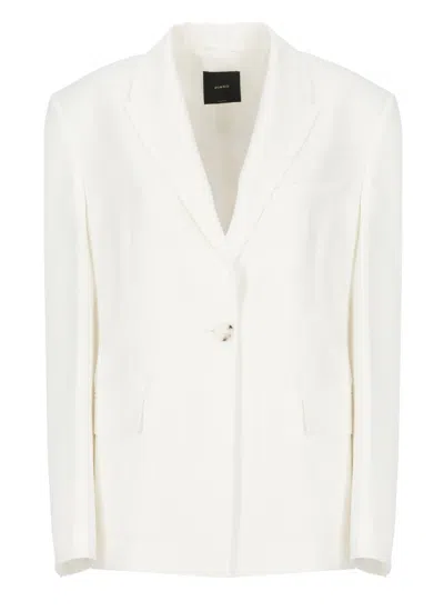 Pinko Viscose And Linen Blazer In White