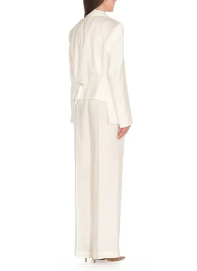 Pinko Viscose And Linen Blazer In White