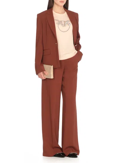 Pinko Gente Single-breasted One Button Jacket In Burgundy