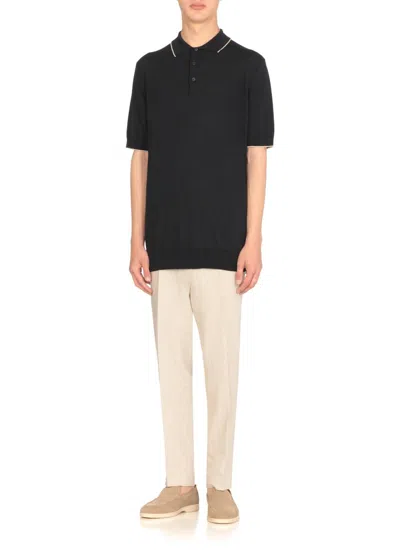 Peserico Cotton Polo Shirt In Black