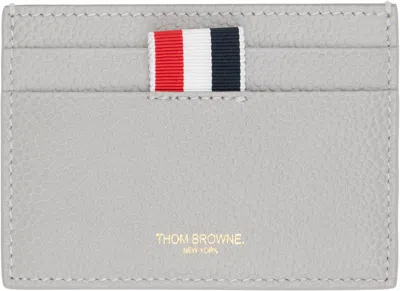 Thom Browne Gray Side 4-bar Stripe Card Holder In Gray