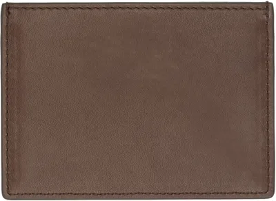Thom Browne Compact Dark Brown Calfskin Credit Card Holder Men