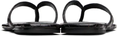 Totême Toteme Leather Thong Sandals In Black