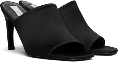 Totême Sculpted Heel Suede Mules With Toe Strap In Animal Print