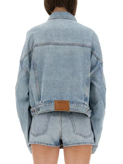 Alexander Wang Women Denim Clip-on Trucker Jacket In Blue