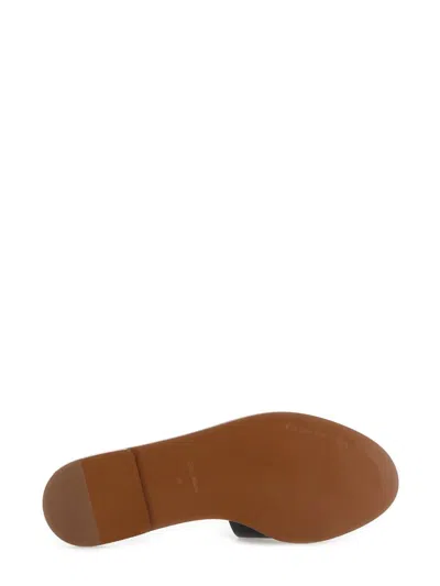 Dolce & Gabbana Flat Leather Slide Sandals With Front Embellishment In Black