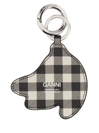 Ganni Banana Keyring Velvet In Yellow