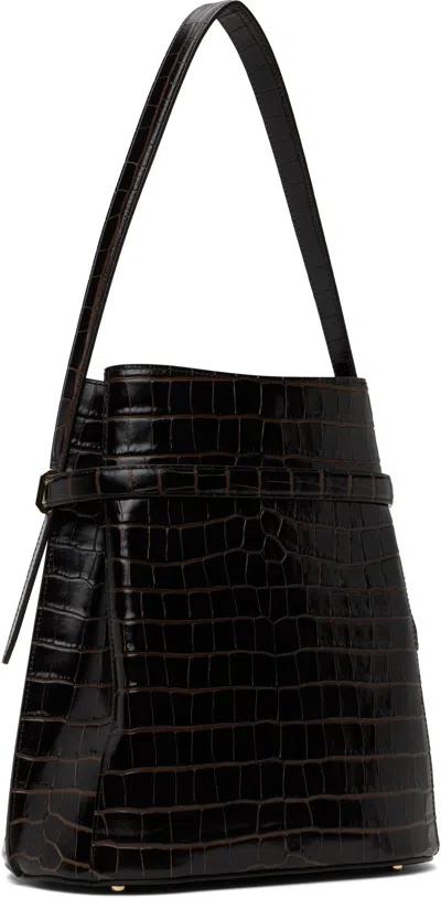 Totême Toteme Belted Croc-embossed Leather Bucket Bag