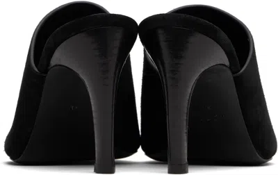 Totême Sculpted Heel Suede Mules With Toe Strap In Animal Print