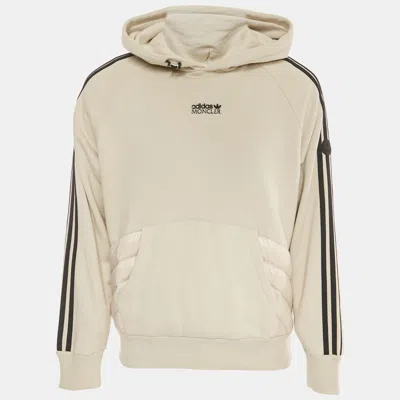Pre-owned Moncler X Adidas Grey Cotton And Puffer Trim Hoodie S