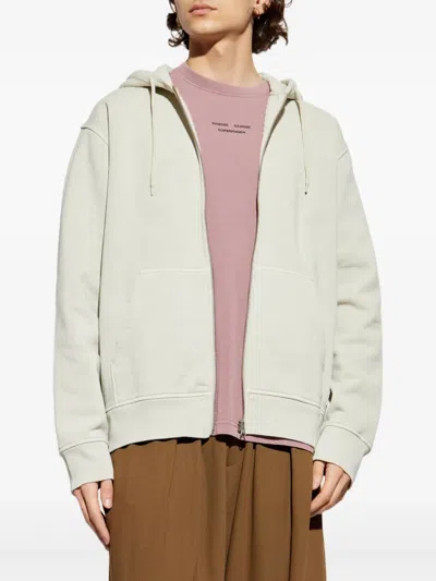 Samsoe & Samsoe Zip-up Hooded Sweatshirt In Neutral