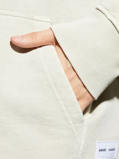 Samsoe & Samsoe Zip-up Hooded Sweatshirt In Neutral