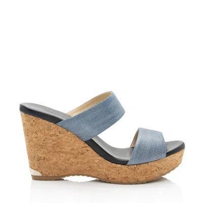 Jimmy Choo Metallic Denim Parker Wedges