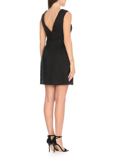Elisabetta Franchi Linen And Viscose Dress In Black