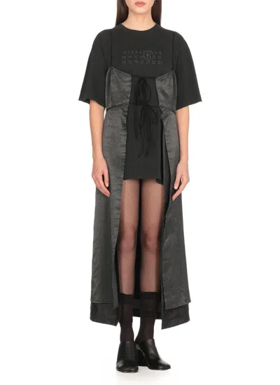 Mm6 Maison Margiela Mm6 By Maison Margiela Flared Hem Cotton Dress In Black