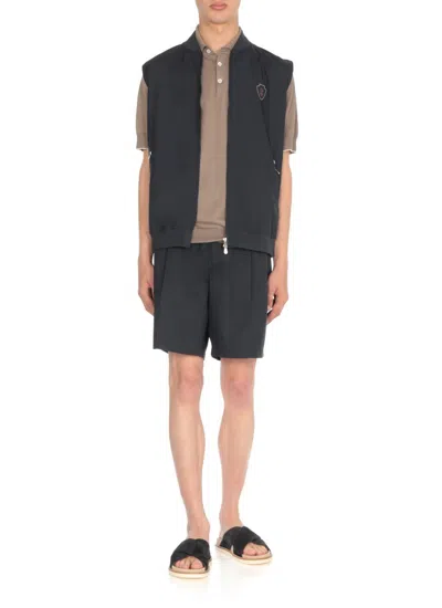 Brunello Cucinelli Black Suede Leather Slippers With Cross-strap Silhouette In Black
