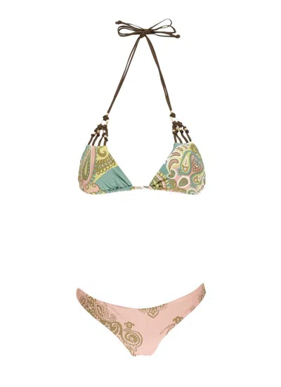 Miss Bikini Bikini With Golden Details In Green