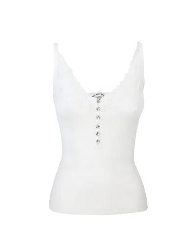 Self-portrait Self Portrait Women Lace Trim Knit Top In White